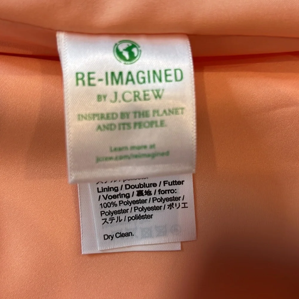 J. Crew Square neck linen blend dress in Coastal Sunset Size 4 Tall